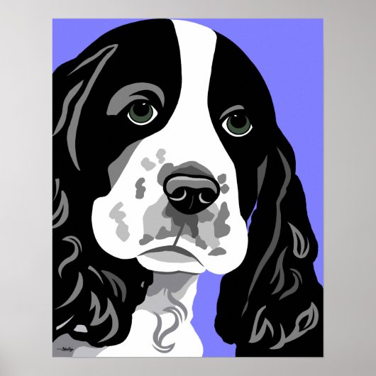Spaniel Dog Print (Voorkant)