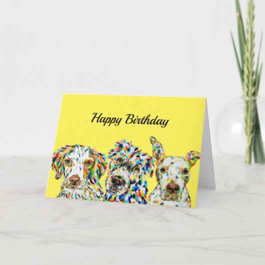 Spaniel gemengde Breed Pitbull Birthday-kaart Kaart (Voorkant)