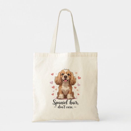 Spaniel Hair Don’t Care | CockerSpaniel design Tote Bag (Achterkant)