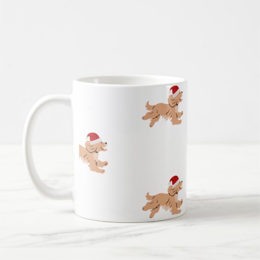 Spaniel hond Kerst mok (Links)