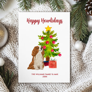 Spaniel Hondenfamilie Kerstmis Feestdagenkaart
