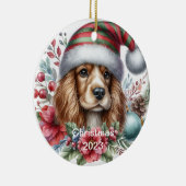 spaniël-kerstversiering keramisch ornament (Rechts)