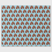 Spaniel met roze oorbeschermers cadeaupapier (Vlak)