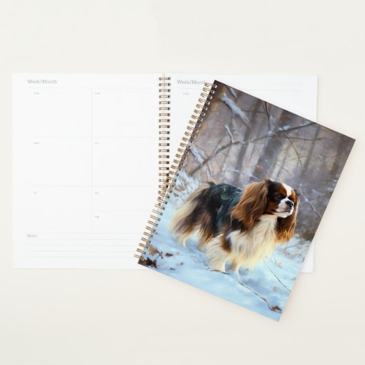 Spaniel Toy Anglais Noël Qu'il neige (Devant avec enveloppe)