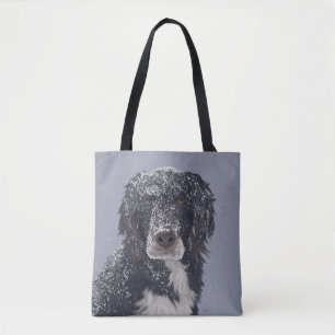 Spanielhond mengt huisdier portret draagtas