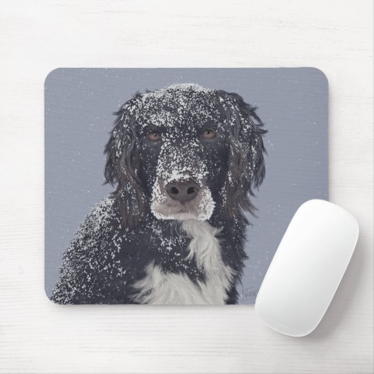 Spanielhond mengt huisdier portret muismat (Met muis)