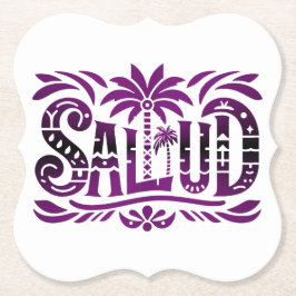 Spanien Urlaub und Feier "SALUD" - Prost Kartonnen Onderzetters