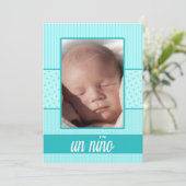 spanish Baby Boy Birth koninklijke bekendmaking Aankondiging (Staand voorkant)