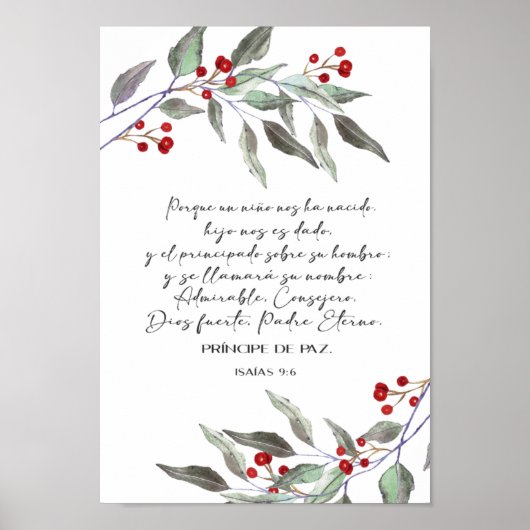 Spanish bible verse Isaias 9 6 Poster (Voorkant)