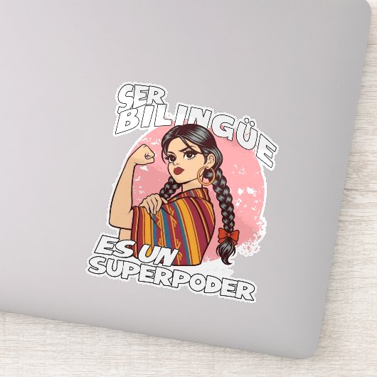 Spanish Bilingual Teacher ESL Maestra Bilingüe  Sticker (Detail)