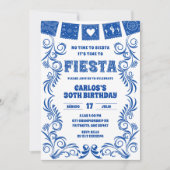 Spanish Blue Talavera Birthday Fiesta Kaart (Voorkant)