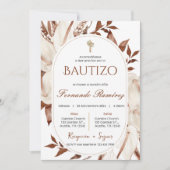 Spanish Boho Baptism Floral invitation (Devant)