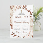 Spanish Boho Baptism Floral invitation (Debout devant)