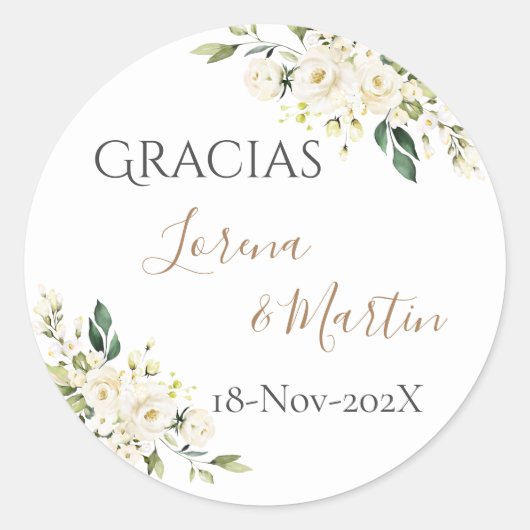 Spanish Boho Wedding round sticker  (Voorkant)