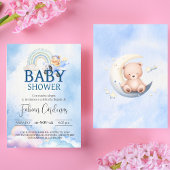 Spanish Boy Baby shower Teddybeer Vliegtuig Blauw Kaart