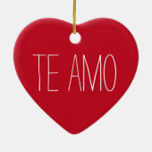 Spanish Christmas Te Amo Red Heart Love Ornament (Achterkant)