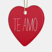 Spanish Christmas Te Amo Red Heart Love Ornament (Links)