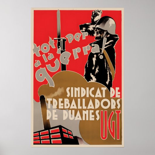 Spanish Civil War Poster All for war! Customs (Devant)