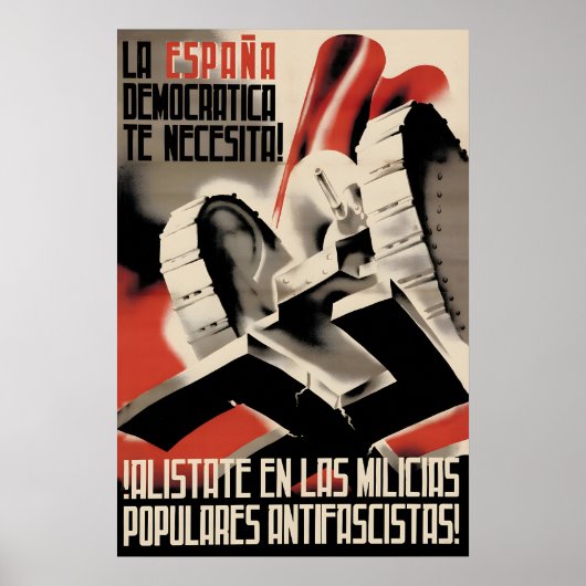 Spanish Civil War Poster Democratic Spain needs (Devant)