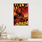 Spanish Civil War Poster Help Spain! Second (Cuisine)