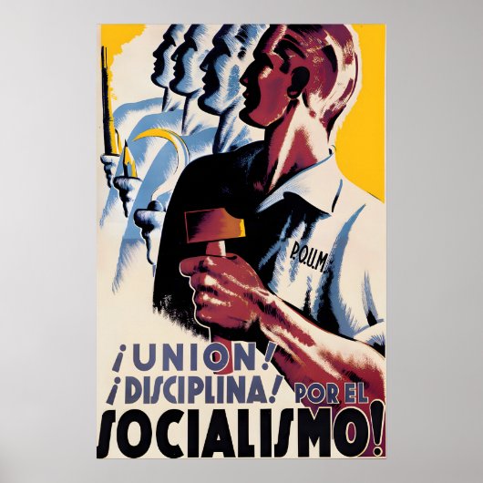 Spanish Civil War Poster POUM Unity! Discipline! (Devant)