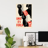 Spanish Civil War Poster UGT CNT Unity is strength (Bureau à domicile)
