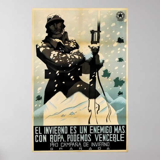 Spanish Civil War Poster Winter is Another Enemy (Devant)