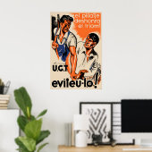Spanish Civil War Propaganda Poster Robbery (Bureau à domicile)
