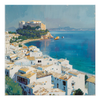 Spanish coastal town  perfect poster