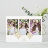 Spanish Cute Luxurious Flourish Gold Ornament Kaart (Staand voorkant)