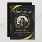 Spanish Graduates Invitation Elegant Afstuderen Kaart (Voorkant / Achterkant)