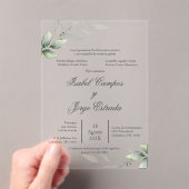 Spanish Greenery Wedding Acryl Uitnodiging Acryl Uitnodigingen (Insitu (Draagbaar))