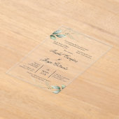 Spanish Greenery Wedding Acryl Uitnodiging Acryl Uitnodigingen (Laagn)