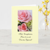 Spanish: Happy Birthday/Feliz Cumpleanos Kaart (Gele Bloem)