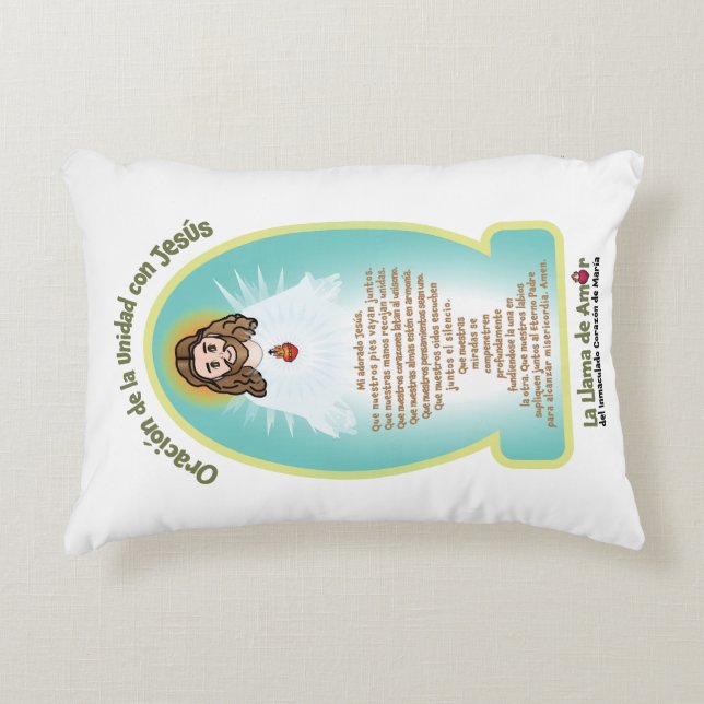 Spanish Kids FOL Mama Mary Icon + Unity Prayer  Accent Kussen (Voorkant)