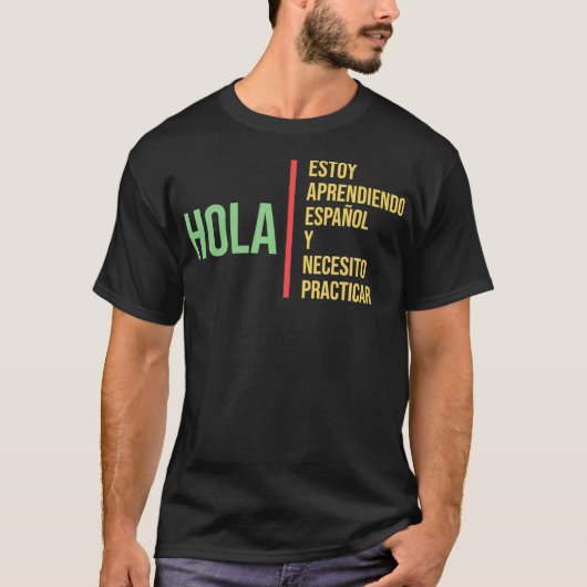 Spanish Language for Student  Practice Learning Gi T-shirt (Voorkant)