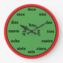Spanish Language Wall Clock