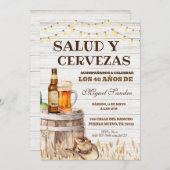 Spanish Mexican Man Beer Salud Invitation (Devant / Derrière)