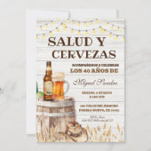Spanish Mexican Man Beer Salud Invitation Kaart (Voorkant)