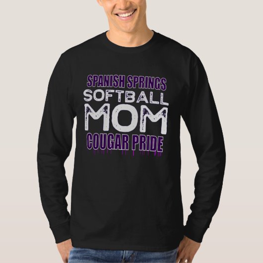 Spanish Springs Softball Mom Cougar Pride T-shirt (Voorkant)