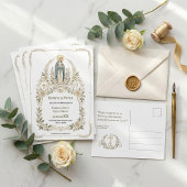 Spanish Virgin Mary Catholic Reserva la Fecha Briefkaart