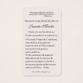 Spanish Virgin Mary Holly Religious Prayer Card (Dos)