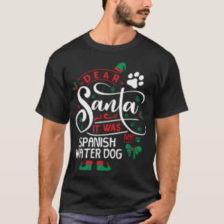 Spanish Water Dog Christmas Hondenras familie f T-shirt