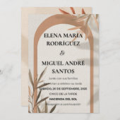 Spanish Wedding Invitation Terracotta Arch Olive (Devant / Derrière)