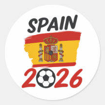 Spanje 2026 Voetbalfanontwerp met vlagkleuren