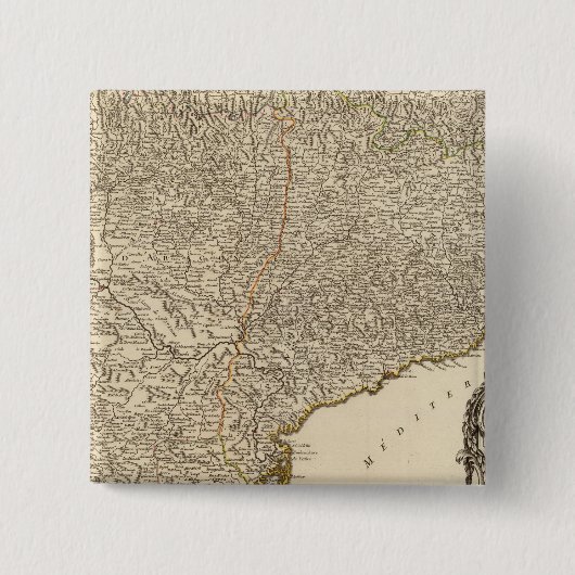 Spanje 2 vierkante button 5,1 cm (Voorkant)