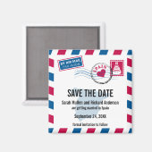 Spanje Air Mail Bruiloft Save the Date Magneet (Voorkant / Achterkant)