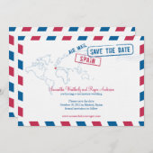 Spanje Air Mail Wedding Save the Date (Voorkant / Achterkant)