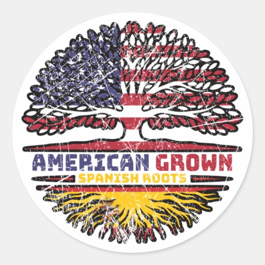 Spanje - Amerikaanse Amerikaanse Amerikaanse Ameri Ronde Sticker (Voorkant)