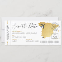 Spanje Bestemmingsinstapkaart Save the Date Gold